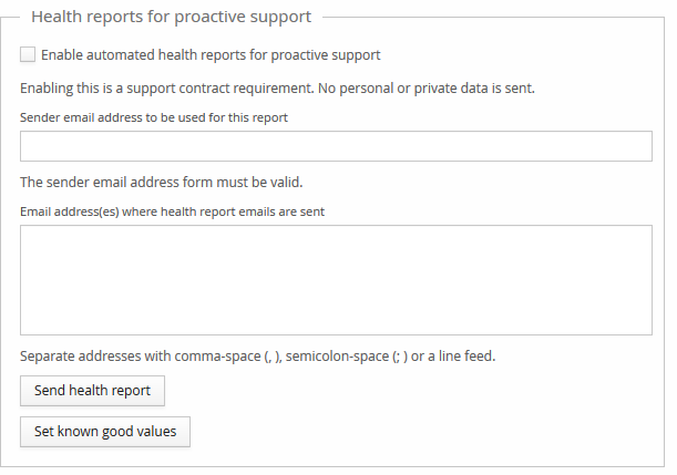 Health reports tab